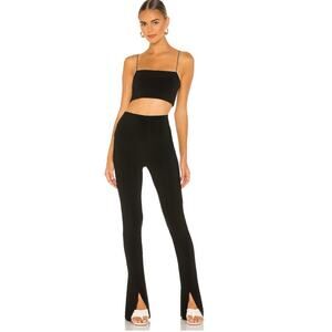 Norma Kamali Black Spat Flared Leggings Size Small